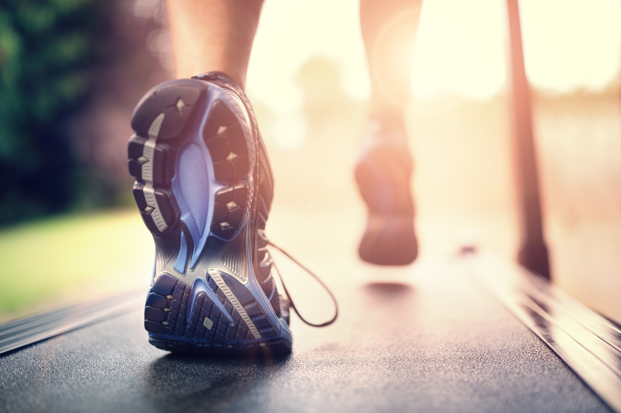 Running on treadmill